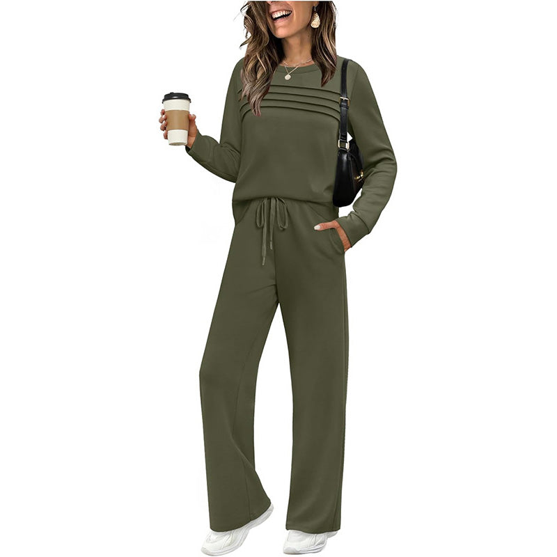 Softené — Crew-Neck Top & Drawstring Trouser