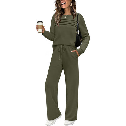 Softené — Crew-Neck Top & Drawstring Trouser