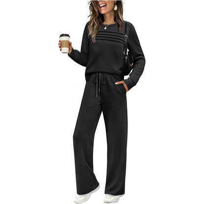 Softené — Crew-Neck Top & Drawstring Trouser