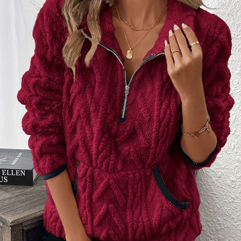 Wintherra — Half-Zip Fleece Pocket Sweatshirt