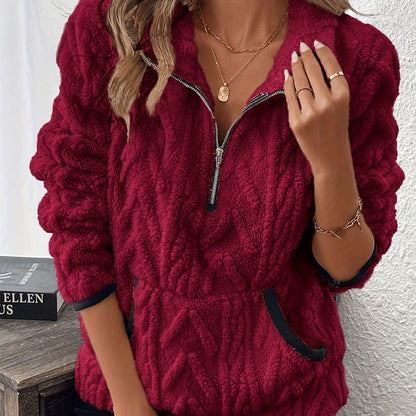 Wintherra — Half-Zip Fleece Pocket Sweatshirt