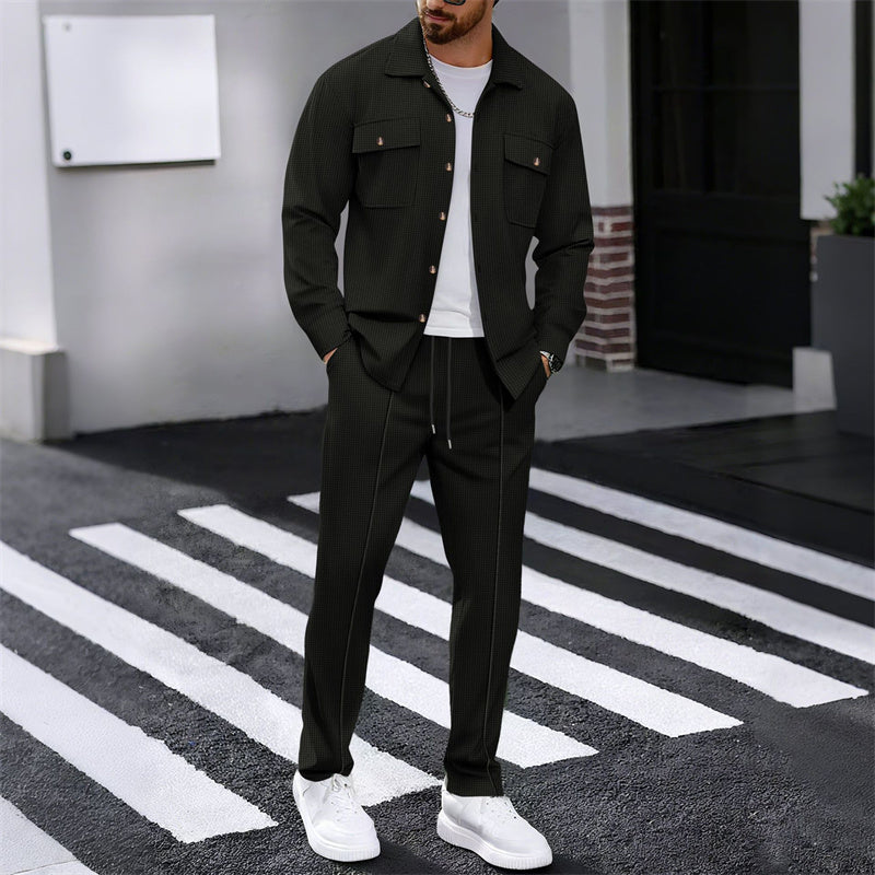 Maison — Waffle-Knit Workwear Jacket & Pants Set