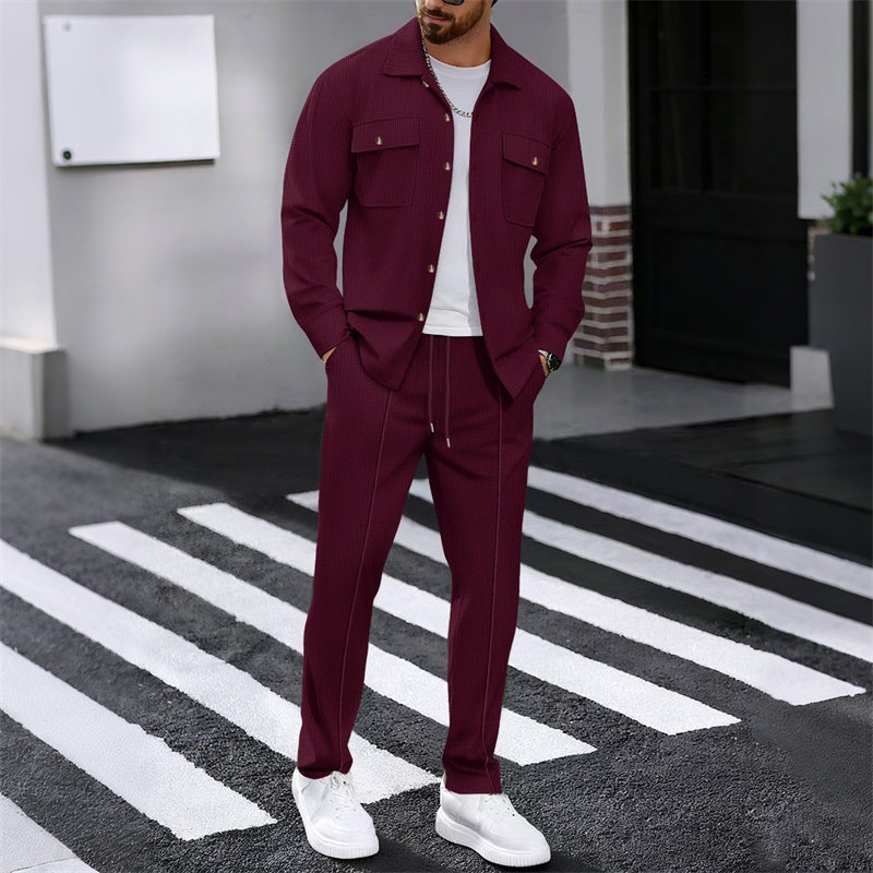 Maison — Waffle-Knit Workwear Jacket & Pants Set