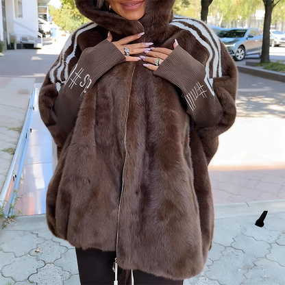Women's Casual Coat - Ultra-Soft Fleece with Hood and Zipper