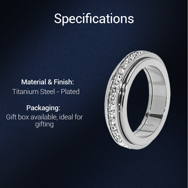 Rotating Spinner Ring - Durable Titanium Steel with Zirconia
