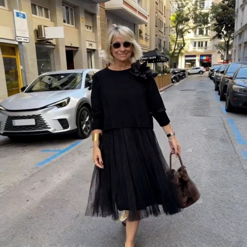 Two-Piece Set Comprising a Long Sleeve Knit Top