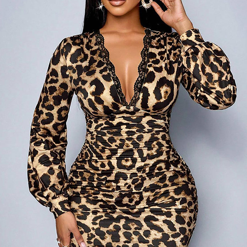 Léonor — Leopard Print Bodycon Midi Dress