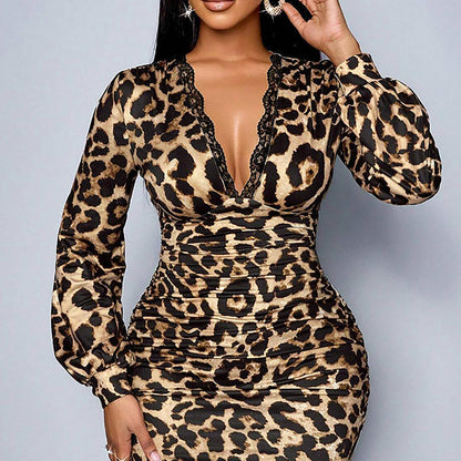 Léonor — Leopard Print Bodycon Midi Dress