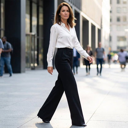 Marchelle — High-Waisted Tailored Suit Trousers