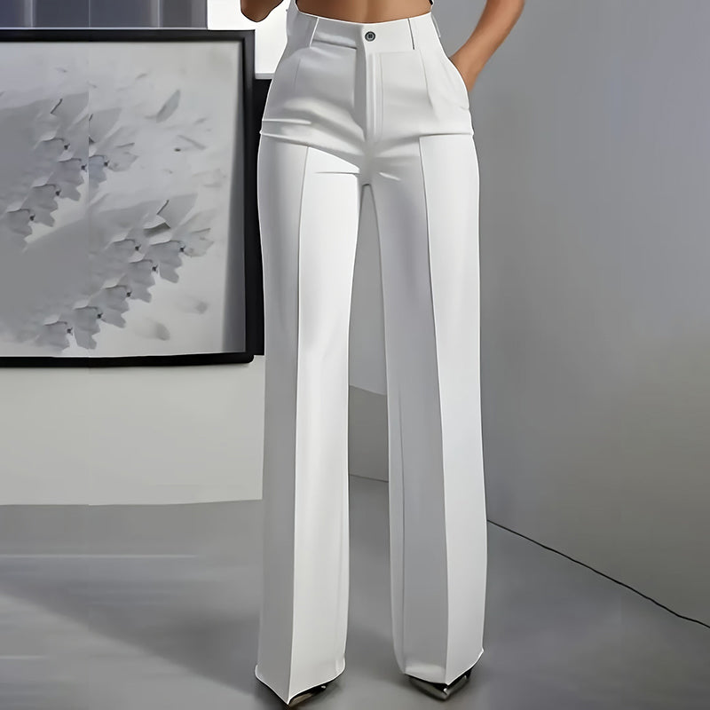High-Waisted Refined Dress Trousers - Flattering Structured Fit