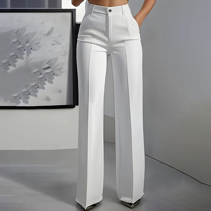 High-Waisted Refined Dress Trousers - Flattering Structured Fit