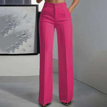 High-Waisted Refined Dress Trousers - Flattering Structured Fit