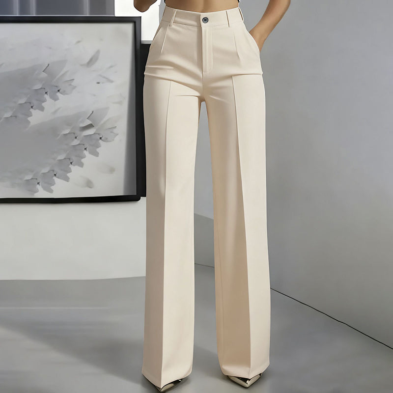 High-Waisted Refined Dress Trousers - Flattering Structured Fit