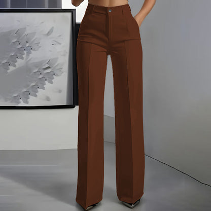 High-Waisted Refined Dress Trousers - Flattering Structured Fit