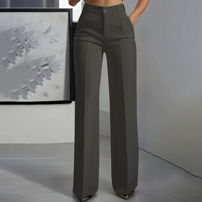 High-Waisted Refined Dress Trousers - Flattering Structured Fit