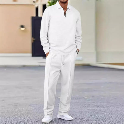 Groven — Waffle-Knit Quarter-Zip & Straight Leg Trouser