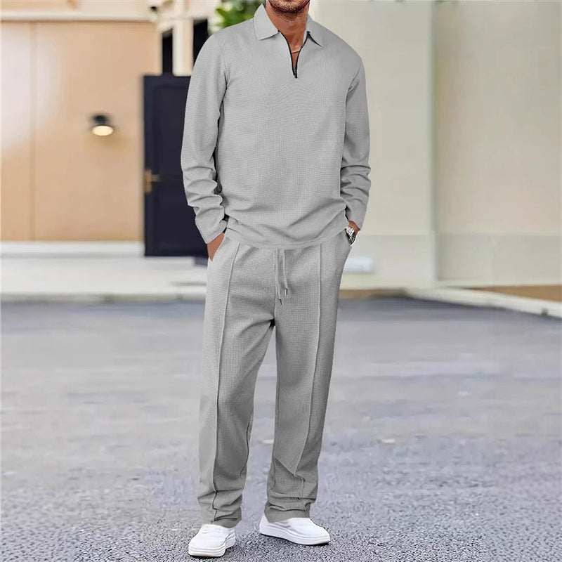 Men's Sweatshirt and Straight Leg Trouser Set - Comfortable Leisure Set