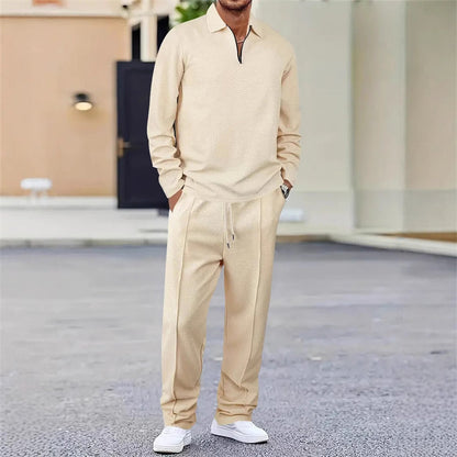 Men's Sweatshirt and Straight Leg Trouser Set - Comfortable Leisure Set