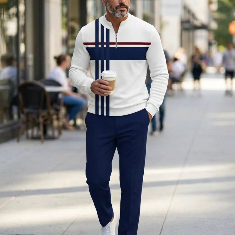 Bramholt — Colour-Block Quarter-Zip Set