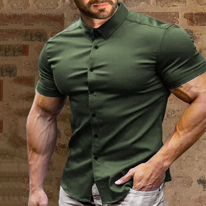 Calvern — Wrinkle-Free Cotton Button-Down Shirt
