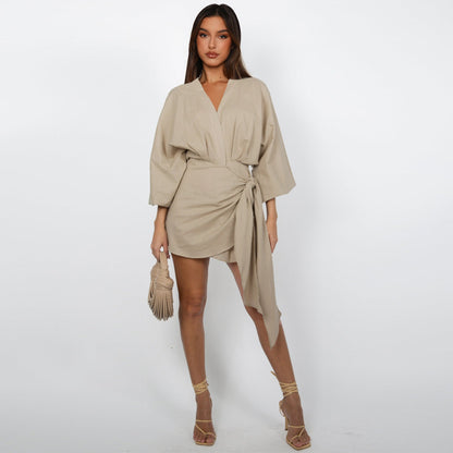 Envolée — V-Neck Wrap Midi Dress