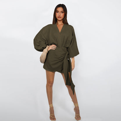 Envolée — V-Neck Wrap Midi Dress