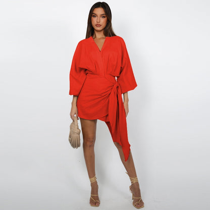 Envolée — V-Neck Wrap Midi Dress