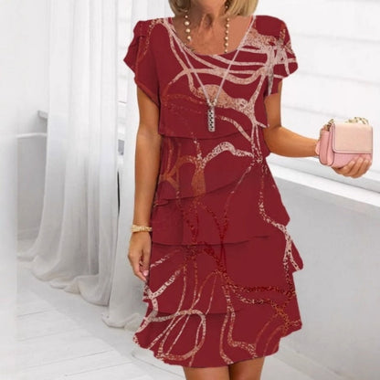 Volène — Ruffle Hem Breathable Midi Dress