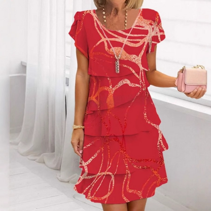 Volène — Ruffle Hem Breathable Midi Dress