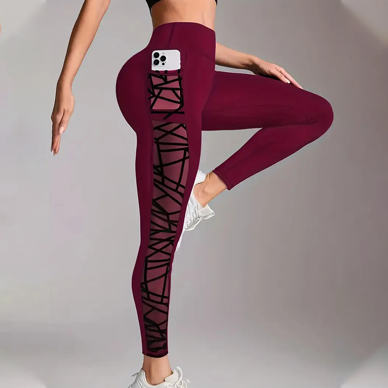 Flexara — High-Waist Mesh Panel Yoga Legging