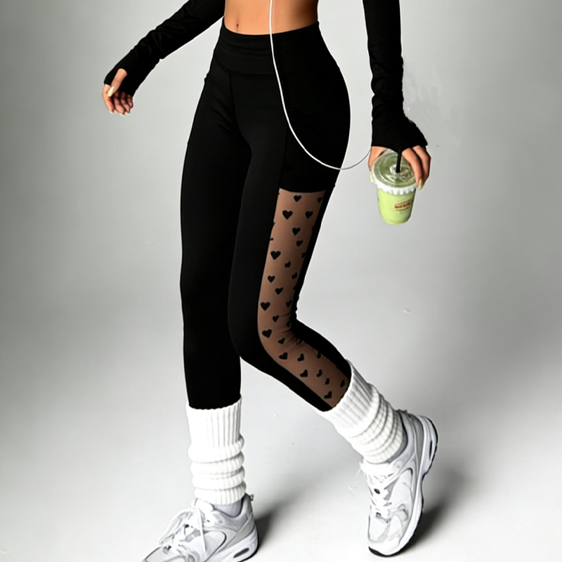 Flexara — High-Waist Mesh Panel Yoga Legging