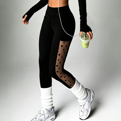 Flexara — High-Waist Mesh Panel Yoga Legging