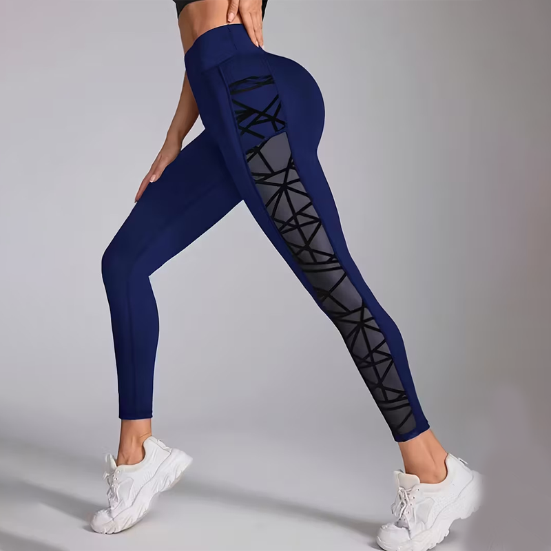 Flexara — High-Waist Mesh Panel Yoga Legging