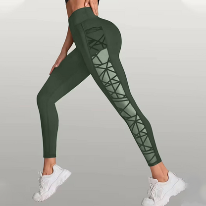 Flexara — High-Waist Mesh Panel Yoga Legging