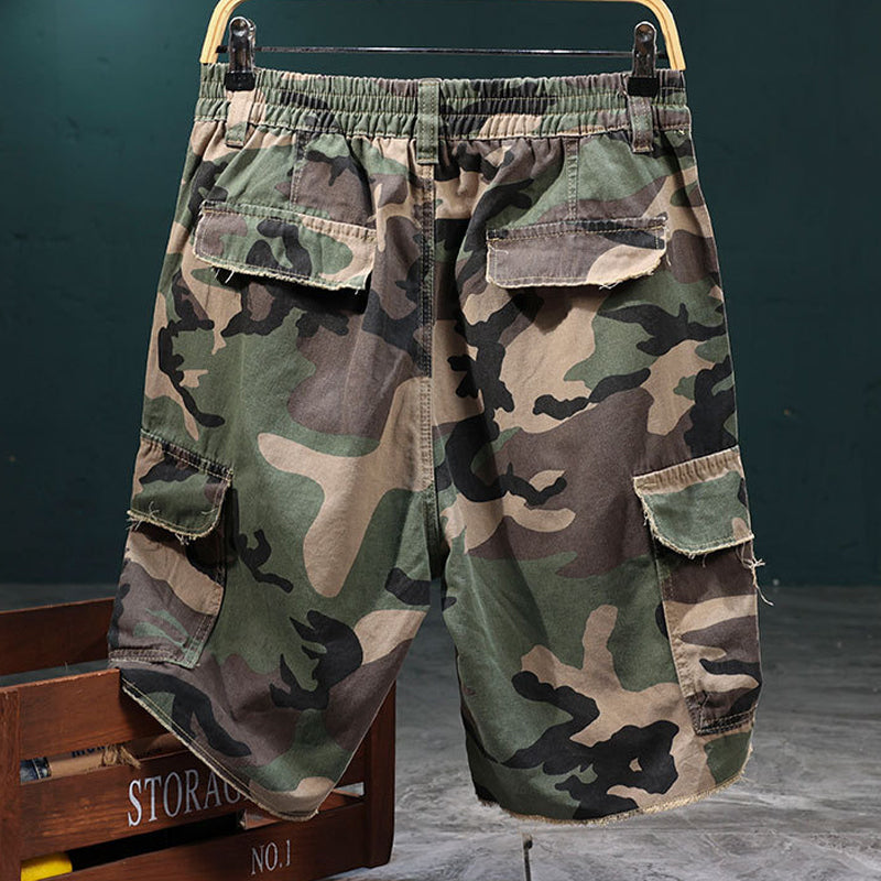 Marchoval — Studded Camo Cargo Shorts