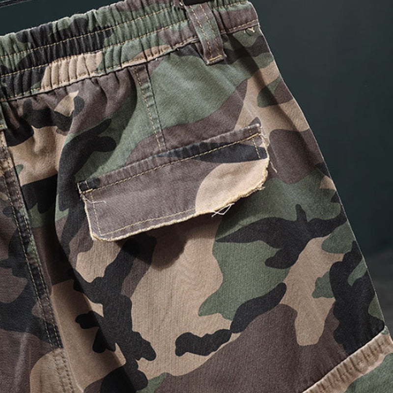 Marchoval — Studded Camo Cargo Shorts