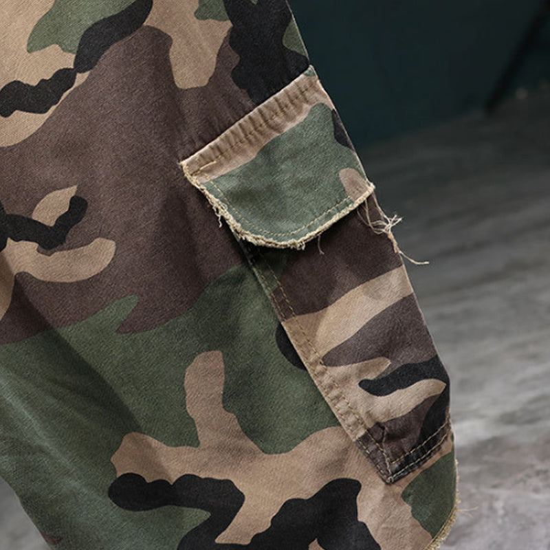 Marchoval — Studded Camo Cargo Shorts