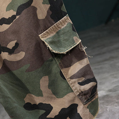 Marchoval — Studded Camo Cargo Shorts