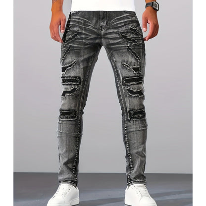 Fenwick — Slim-Fit Distressed Jeans in Grey Wash