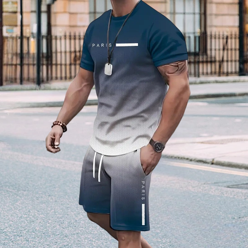 Luxoro — Gradient T-Shirt & Shorts Two-Piece Set