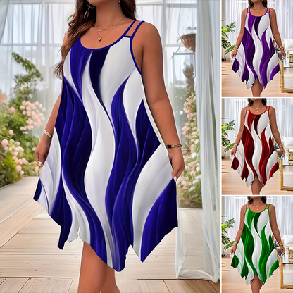 Marveena — Color-Block Double-Strap Midi Dress