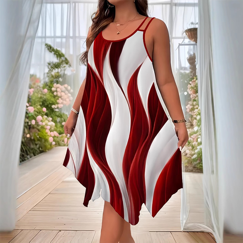 Marveena — Color-Block Double-Strap Midi Dress