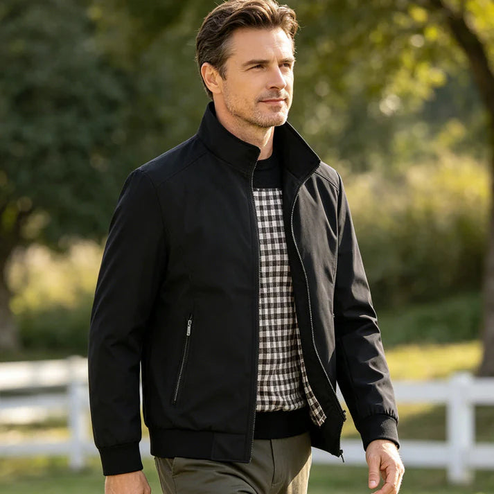 Kastellon — Stand-Collar Jacket with Checkered Lining
