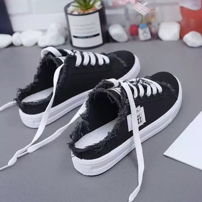 Denimule — Frayed Denim Slip-On Sneaker