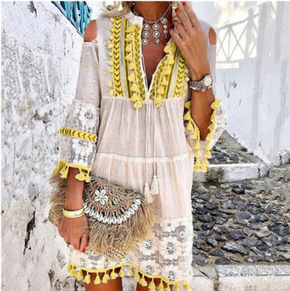 Bréziane — Embroidered Cotton Linen Maxi Dress