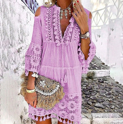 Bréziane — Embroidered Cotton Linen Maxi Dress