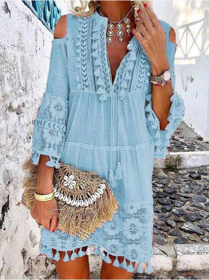 Bréziane — Embroidered Cotton Linen Maxi Dress