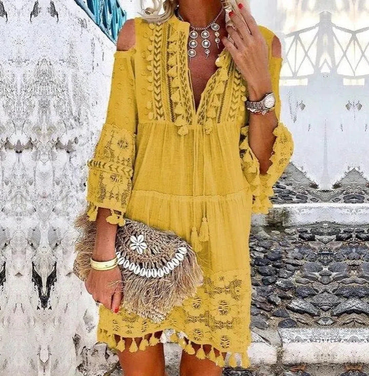 Bréziane — Embroidered Cotton Linen Maxi Dress