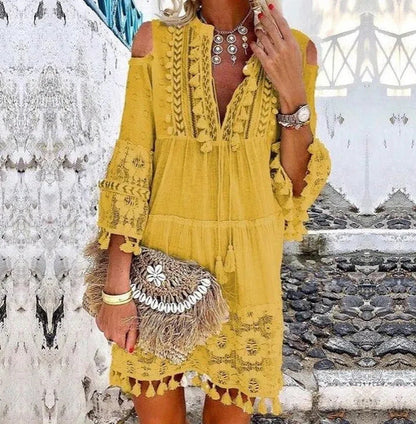 Bréziane — Embroidered Cotton Linen Maxi Dress