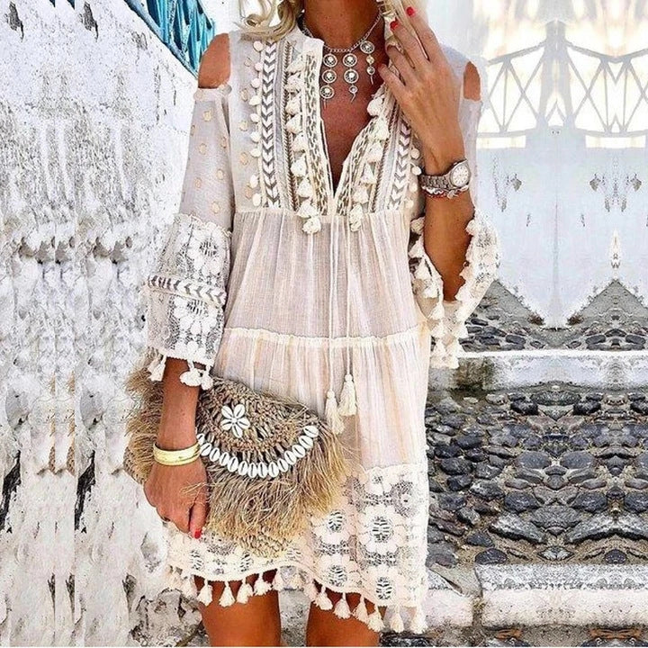 Bréziane — Embroidered Cotton Linen Maxi Dress